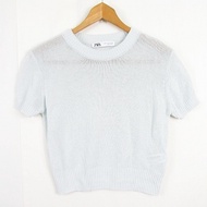 ZARA Tshirt Knit cotton linen Rayon Short sleeves Direct from Japan Secondhand