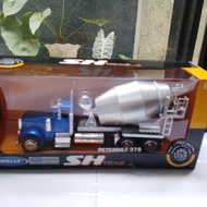 Diecast Truck PETERBILT 379 miniature mixer cement Welly scale 1:32 display toy