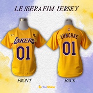 LE SSERAFIM LAKERS JERSEY KPOP INSPIRED SHIRT | COTTON ROUNDNECK T-SHIRT
