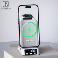 4 in 1 Wireless Charger Stand Foldable For Phone 17 16 15 14 13 12 Clock Alarm Fast Charging Station