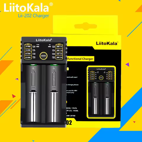 Liitokala Lii-202 Universal Rechargeable Lithium-Battery Charger for 18650 18350 21700 26700 26650 A