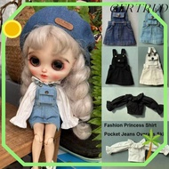 GERTRUD Doll Princess Shirt, DIY Accessories Casual Wears Pocket Jeans Overalls Skirt, Kids Toys Fas