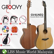 Groovy GV Series Acoustic Electric Guitar with Pickup Package Natural - GV41NEQ GV40NEQ GV41BKEQ GV4