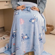 Disney Stitch ผ้าห่ม WARM Flannel ผ้าห่มปลอกหมอนสํานักงาน Nap ผ้าห่มเครื่องปรับอากาศผ้าห่มผ้าห่มนักเ