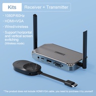 【จัดส่งที่รวดเร็ว】Hagibis Wireless HDMI VGA Video Transmitter & Receiver 50m Extender Display Adapte