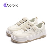 【11.1ใหม่】Corolla รองเท้าผ้าใบผู้หญิง Velcro Three พื้นหนา กันลื่น รองเท้าทรงลำลองไร้เชือก เสริมส้น 