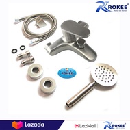 Bộ củ sen tắm nóng lạnh Inox SUS 304 Rokee - DL408 (Trắng vàng)