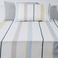 [特價]純棉床包枕套組 單人 條紋風格 白色款