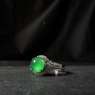 高雅 | 冰綠翡翠蛋面戒指 18K