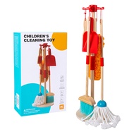 cod Wooden Kids Cleaning Set with Kids Broom and Mop Set Montessori Cleaning Toys Housework Pretend 