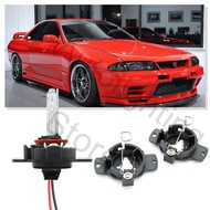 2PCS H1 HID Xenon Headlight Bulb Retainer Holder Headlamp Socket Adapter for Nissan Skyline GT-R R32