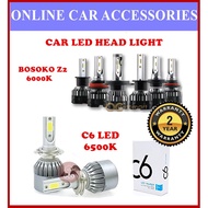 Bosoko Z2 LED 6000K / C6 LED Light Car Headlight Auto Head Lamp 6500k White Light H1 H3 H4 H7 9005/H