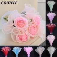 CARAMELOMA Flower Wrapping Cloth, Pearl Lace Handmade Bouquet Gift Wrapping Mesh,  Florist 28cmx4Yar