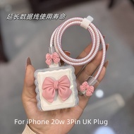 Pink Color Soft Silicone Charger Protector for iP 20W Fast Charger iP15/14 /13 /12/11 Cable Protecto