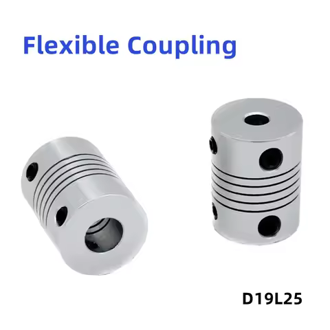 D19L25 3/4mm 5mm 6mm 6.35mm 8mm 10mm Aluminum Z Axis Flexible Coupling For Stepper Motor Coupler Sha