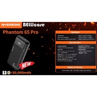 Riversong Phantom 65 Pro (20000mAh Fast Charging) 65W High Speed Laptop Power Bank Black
