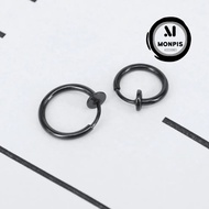 Titanium clip earrings Titanium earrings Black earrings Men's earrings Wanita earrings for men and w