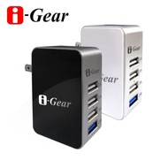 i-Gear 4 port USB High Current Travel Charger Transformer