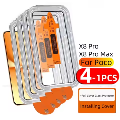 4/3/2/1pcs For Poco X8 Pro Glass Xiaomi Poco X8 Pro Tempered Glass Full Cover Glue 9H Dust Free Scre