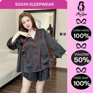 Snail Sleep Set - MS 1299 - Flared sleeves - ripple neck, plain skirt pants - Under 65Kg