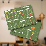 Model 3 - INDILINH Coffee Shop Menu, Milk Tea Shop Menu Sizes From A5 - A4 - A3, Horizontal Design M