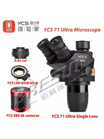 NEW YCS 71 Ultra HD Trinocular Microscope Head 0.67X-45X Zoom for Phone Electronic Repair Microscope