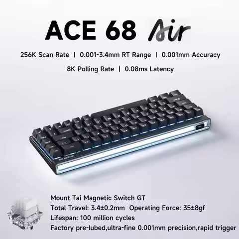 MCHOSE Ace68 Air Magnetic Axis Mechanical Keyboard Wired Low Latency Customized Hot Swap GASKET RGB 