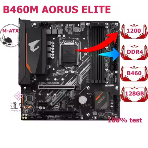 For B460M AORUS ELITE Motherboard 128GB M.2 LGA 1200 DDR4 Micro ATX B460 Mainboard 100% Tested Fully