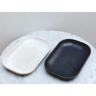 Cafe Faceted Satay Snack Plate - Ceramic Rectangular Plate VERTIGO COUPE