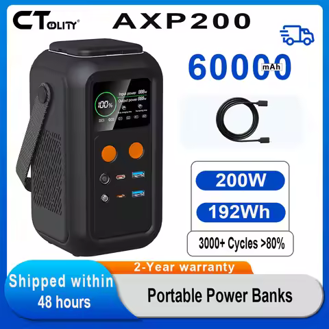CTOLITY AXP200 192Wh 200W 60000mAh Solar Generator Portable Mobile Power Station Lifepo4 Battery For