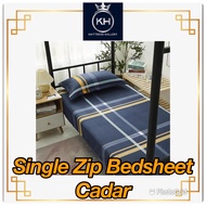 Single Zip Zipper Bedsheet Cadar Cotton