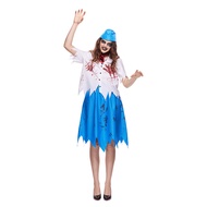Adult Scary Zombie Flight Attendant Costume Dead Stewardess Uniform AirLline Attendant Zombie Cospla