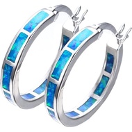 925 Sterling Silver Hoop Earring, Opal Small Hoop Earring for Women, Hypoallergenic Jewelry Cubic Zi