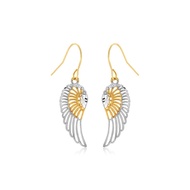 Nathalias NY ต่างหูทองคำสองกษัตริย์ 10K ดีไซน์ปีกนก Two-Tone Wing Drop Earrings (Pre 10-12 Days) 096