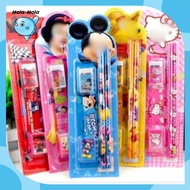 Stationery Set 5 in 1 School Children's Stationery Eraser Ruler Pencil Sharpener Cute Character Rand