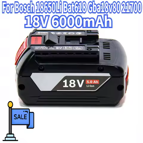 18V 6000mAh Replacement Battery for Bosch 18V Professional Systeem Draadloze Tools 18650Li Bat618 Gb