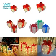 [nvnrbso] LED Lighted Favor Boxes Christmas Decorative Clear Bowknot Favor Boxes for