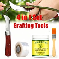 4 in 1 Garden Grafting Tool Set Foldable Grafting Knife Branch Grafting Cutter Plant Wound Healing O
