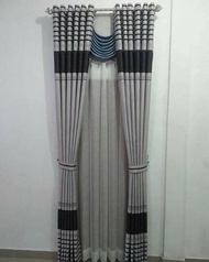 Gorden Jendela Ruang Tamu Kain Blackout Import Warna Abu Hitam Hordeng Pintu Kamar Panjang 240cm Gor
