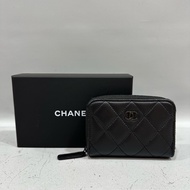 chanel ap0216 coco so black黑羊皮黑釦零錢包