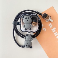 Cute Kaws Charger Protector Case Set 20W Charger Case Cable Protector for iPhone 18/20W Silicone Cov