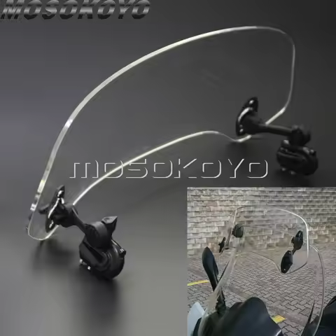 Clear Motorcycle Extension Tour Wind Screen Spoiler Adjustable Air Flow Deflector Add On Windshield