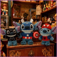 ZY1 Lilo Stitch Stitch x Marvel Black Panther Captain America Plushie Plush Companion Doll YZ1