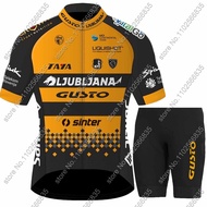 2026 SALE 2025 Style Ljubljana Gusto Team Cycling Set Men Short Sleeve Slovenia Clothing Orange Road