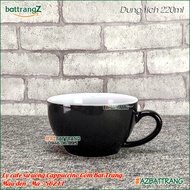 [220ml] Ly sứ uống cafe Cappuccino màu đen gốm Bát Tràng