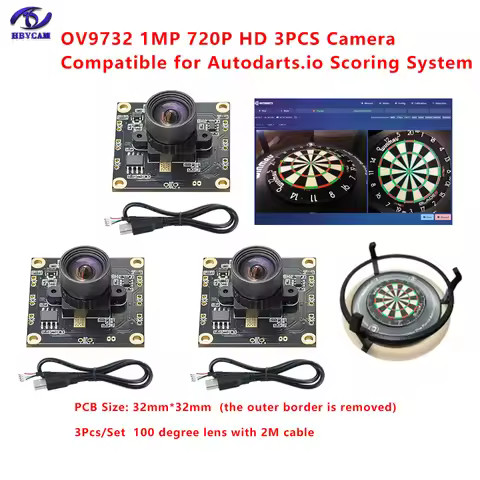 HBVCAM OV9732 100 degrees 3PCS 1MP Camera Module For Autodarts Scoring System