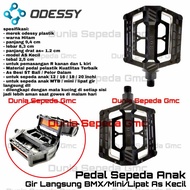 pedal sepeda anak 12 16 18 20 inchi BMX Mini As kecil hitam plastik - hitam Odessy