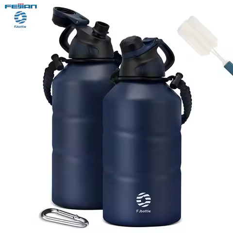 Fjbottle Stainless Steel Vacuum Flask 1900ml Large Capacity Thermal Water Bottle With rope Outdoor C