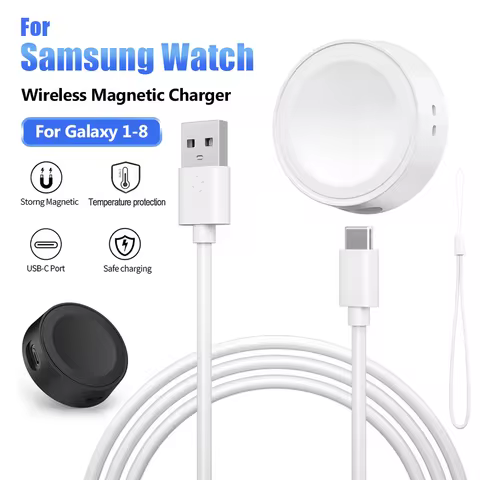 Magnetic Wireless Watch Charger For Samsung Galaxy Watch 8 7 6 5 Pro 4 Classic Charging Cable USB A 