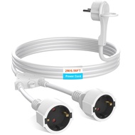 2/3/5/7 meters Extension Cord EU flat plug Protective Contact Power Cable Double Plug Schuko Socket